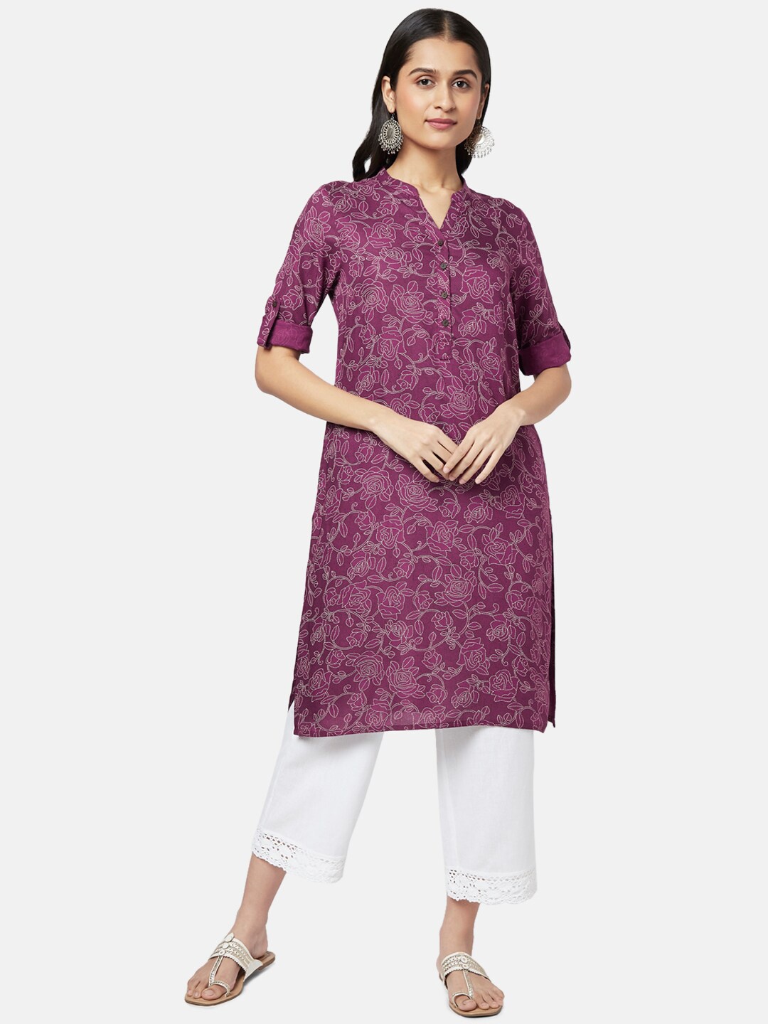 

RANGMANCH BY PANTALOONS Women Lavender Floral Printed Kurta