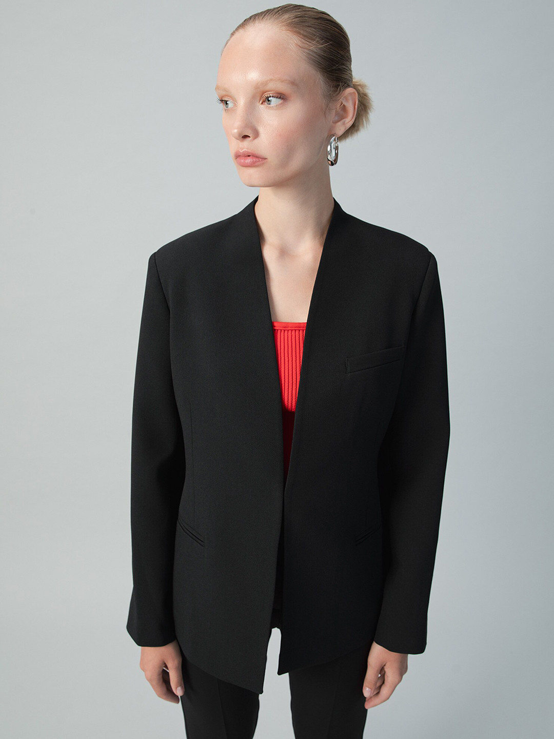 

DeFacto Women Black Front Open Formal Blazer