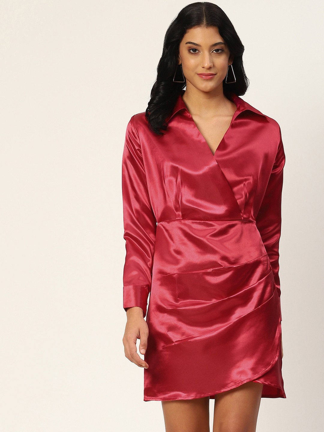 

Aayna Fuchsia Satin Dress