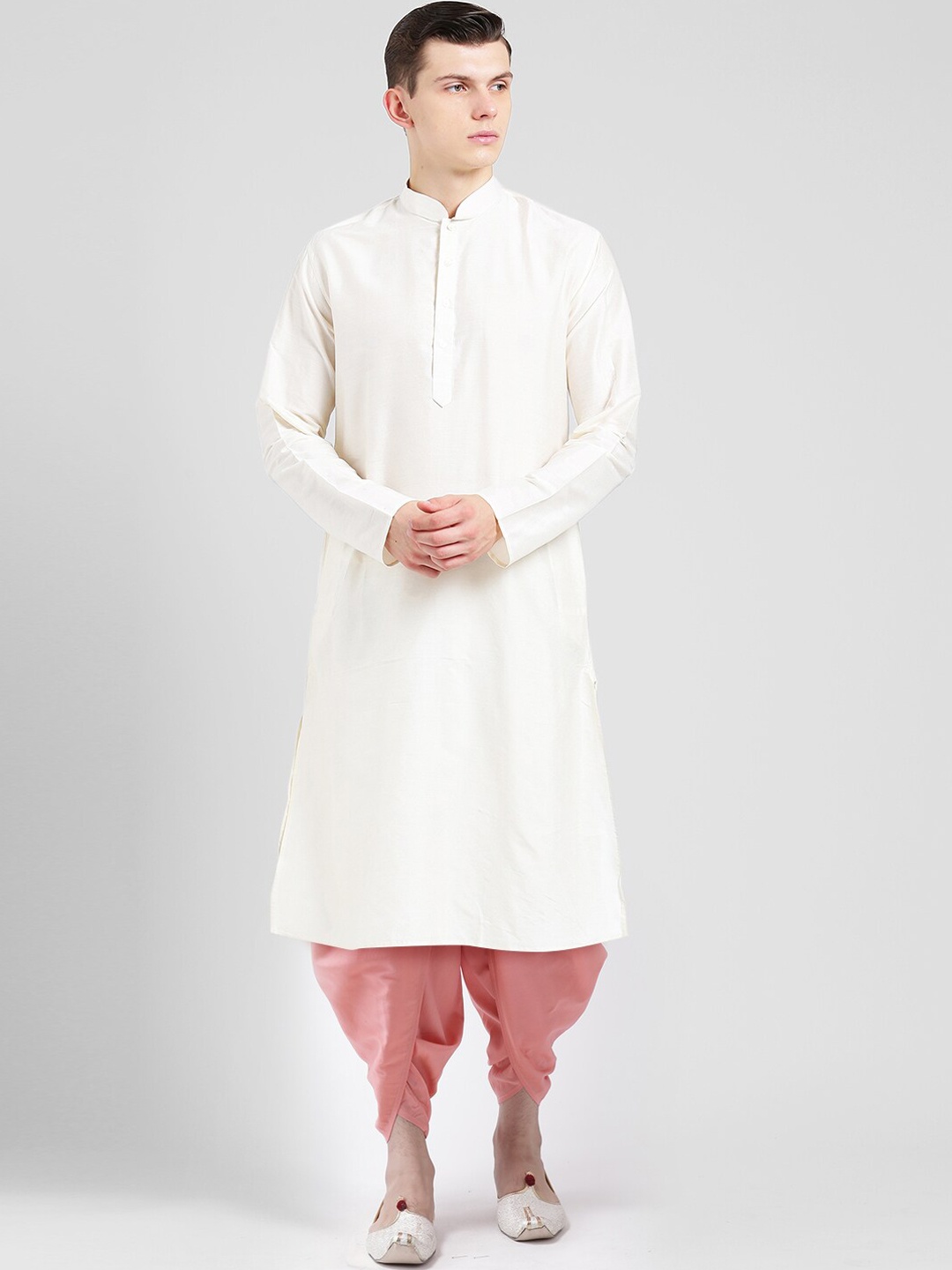 

KISAH Men Cream-Coloured Kurta with Dhoti Pant