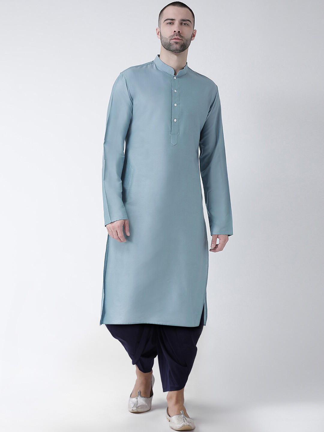 

KISAH Men Blue Solid Kurta with Dhoti Pants