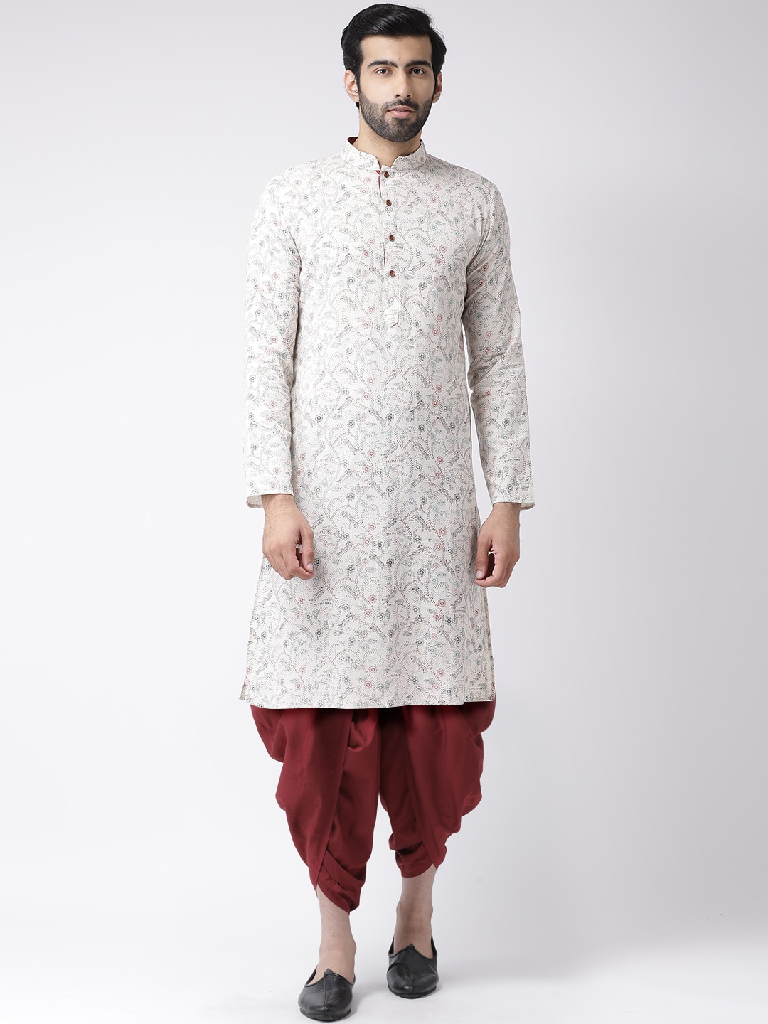 

KISAH Men White Kurta with Dhoti Pants