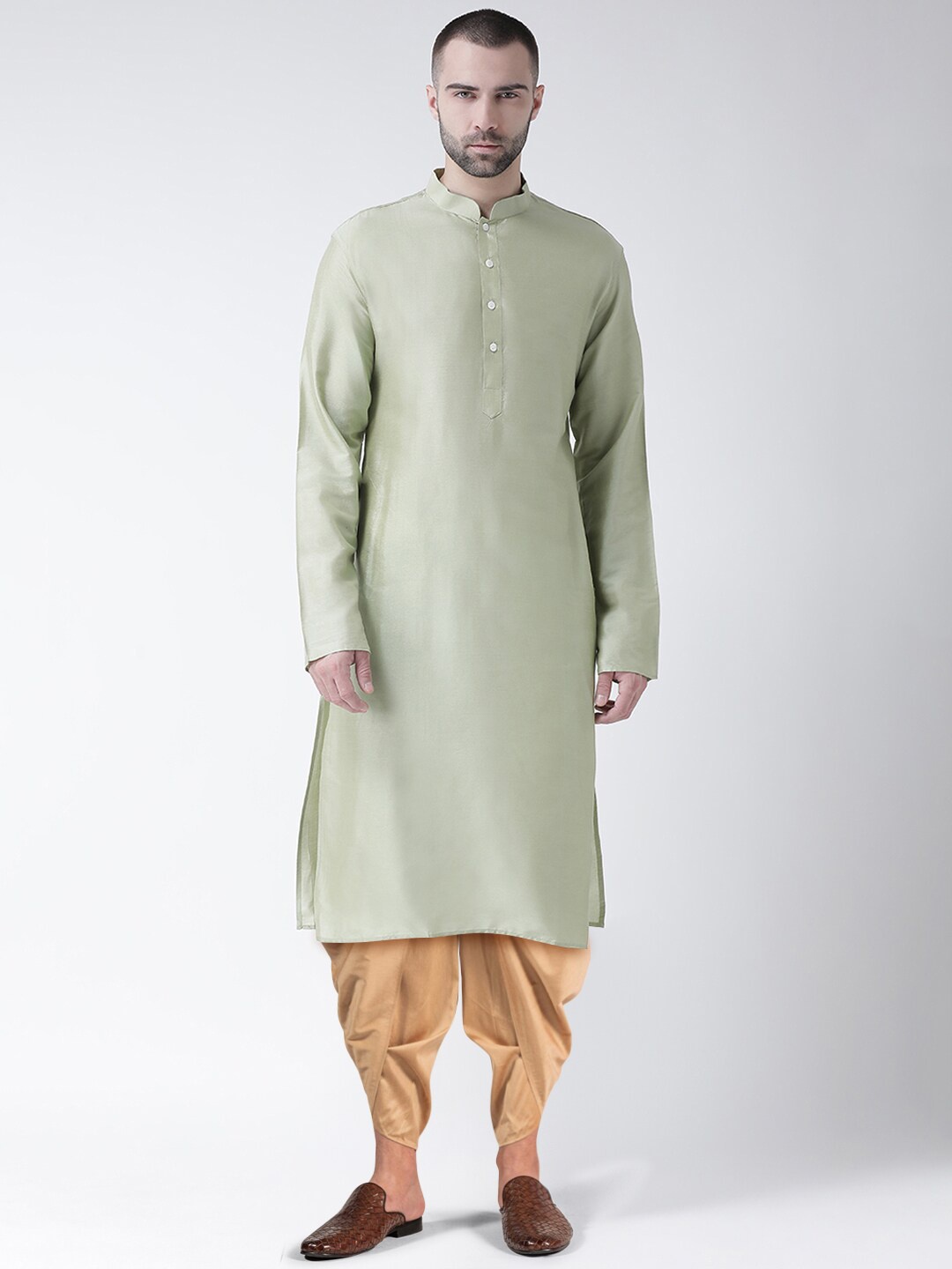 

KISAH Men Green Kurta with Dhoti Pant