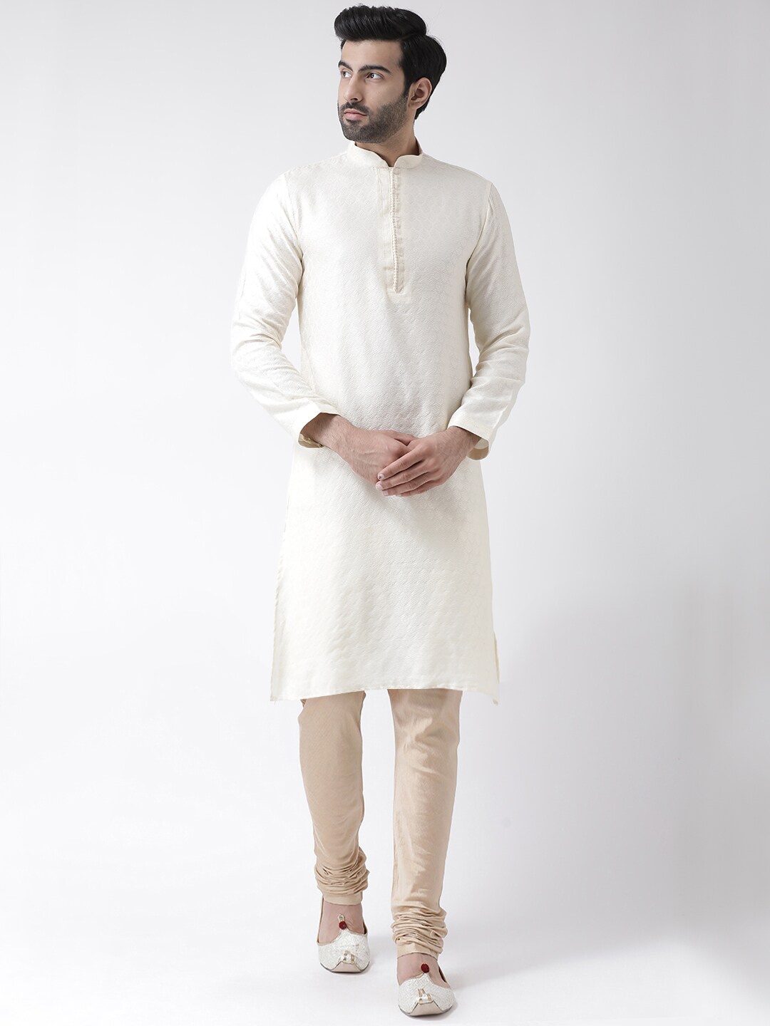 

KISAH Men White Kurta with Churidar