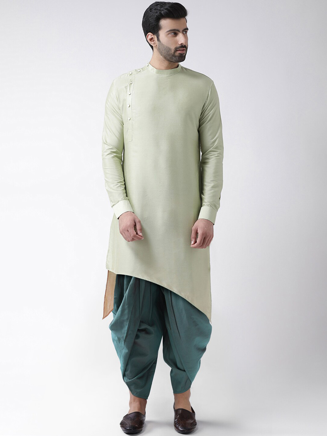 

KISAH Men Sea Green Kurta with Dhoti Pants