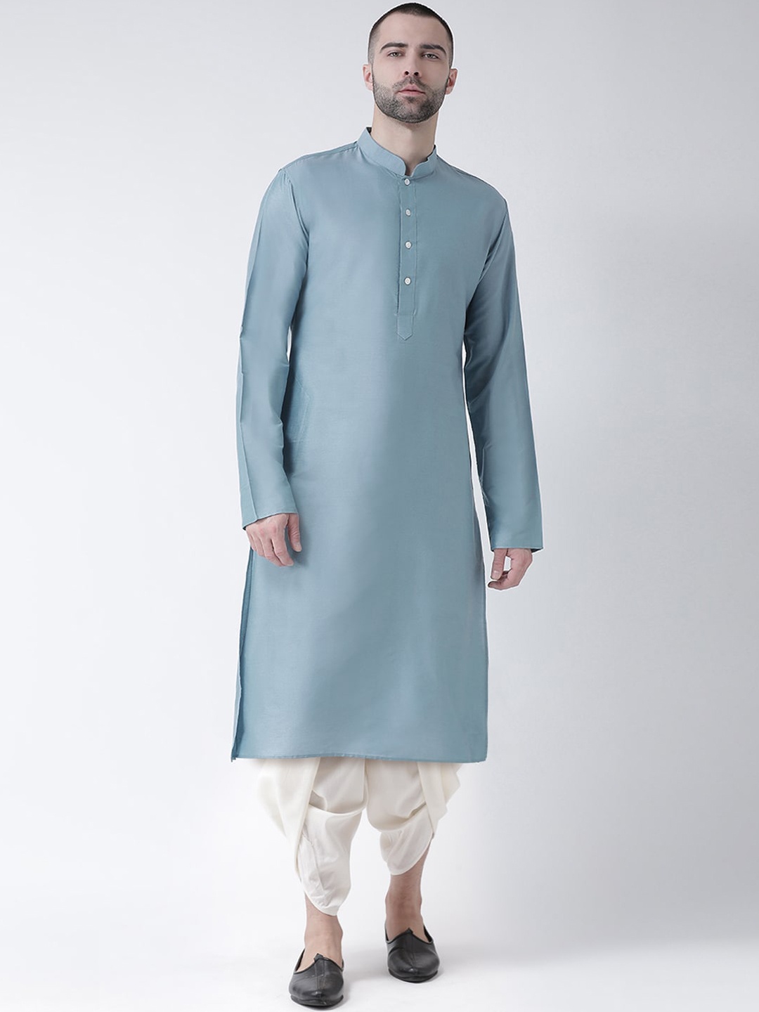 

KISAH Men Blue & Off white Solid Kurta with Dhoti Pants