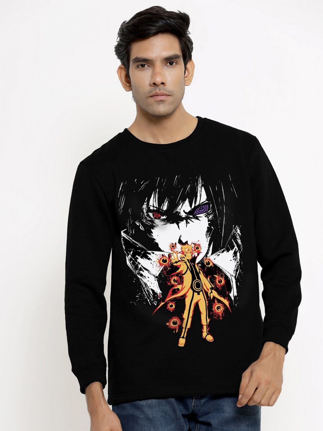 

COMICSENSE Men Black Printed Polyester Sweatshirt