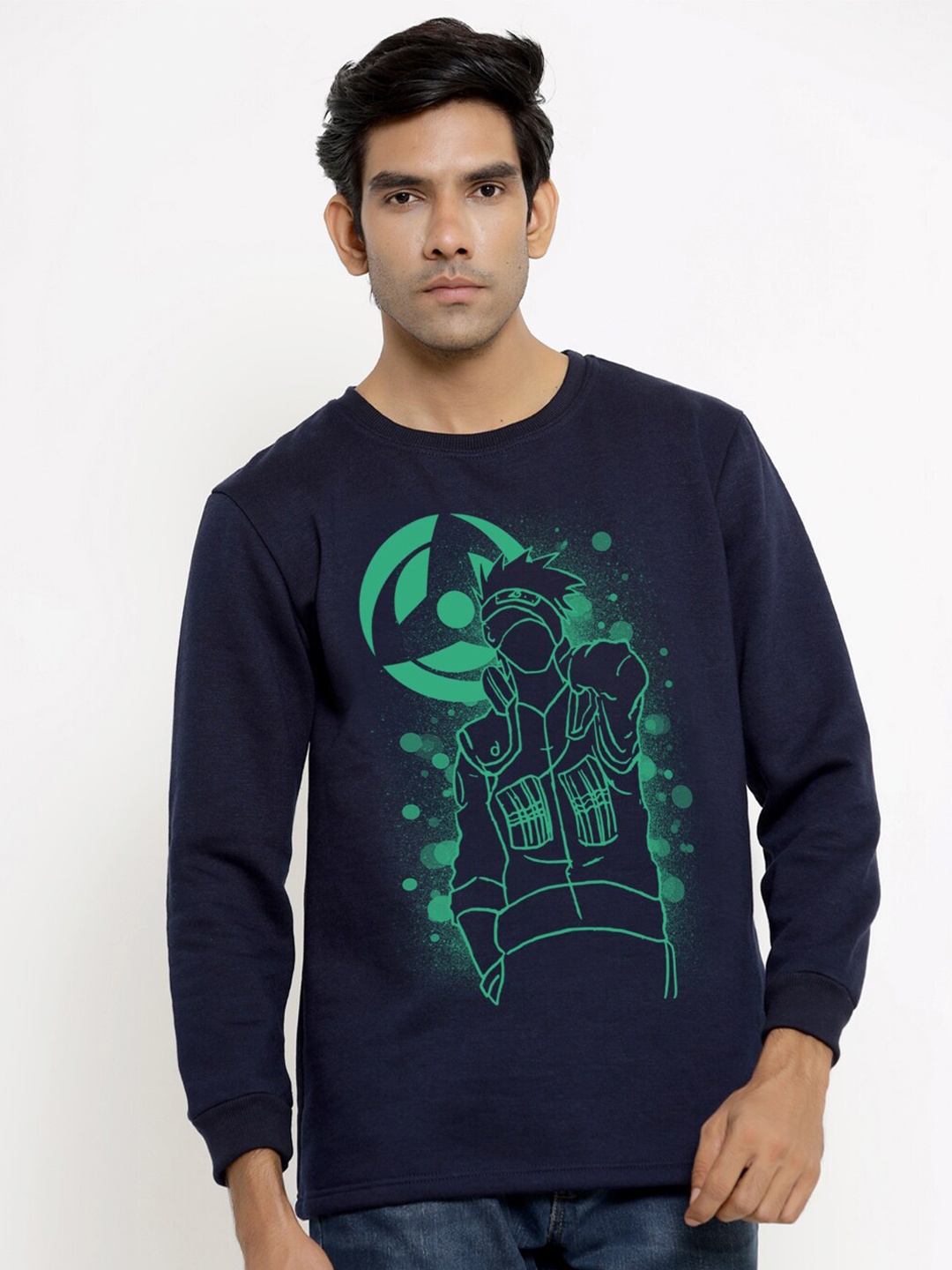 

COMICSENSE Men Naruto Anime Printed Men Sweatshirt, Navy blue