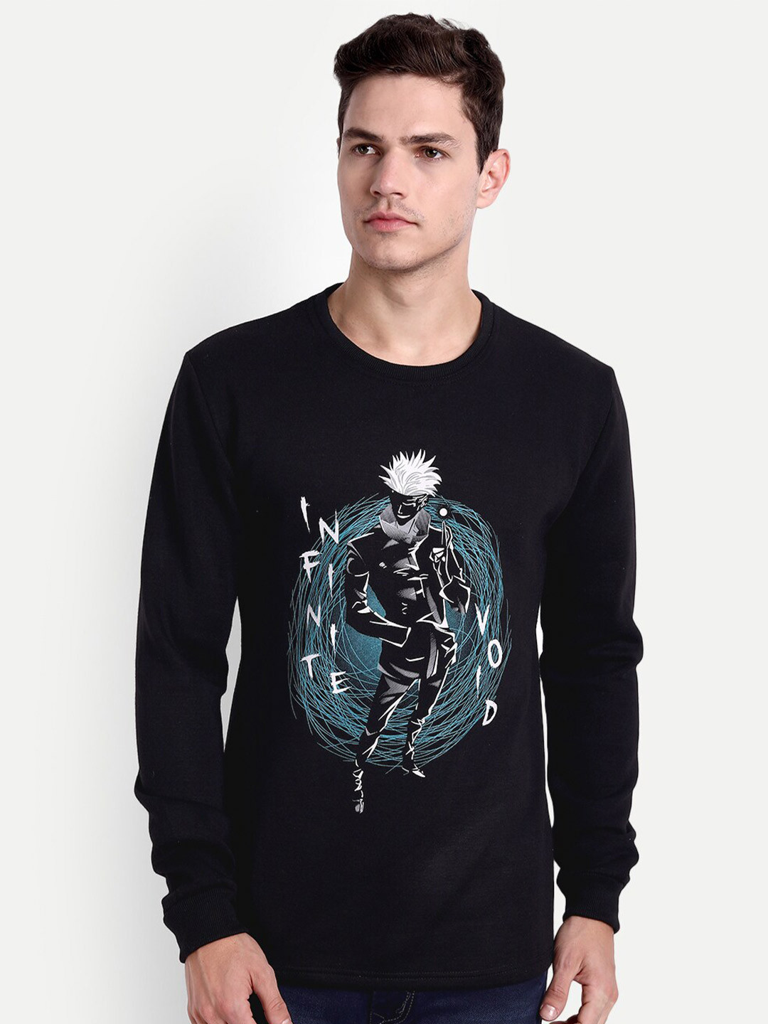 

COMICSENSE Men Black Printed Sweatshirt