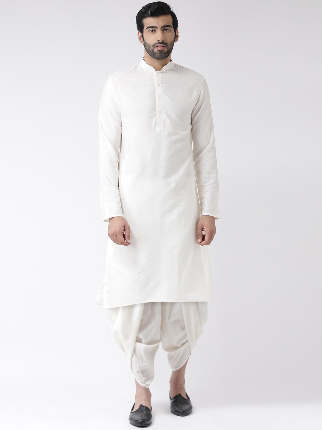 

KISAH Men White Solid Kurta with Dhoti Pants