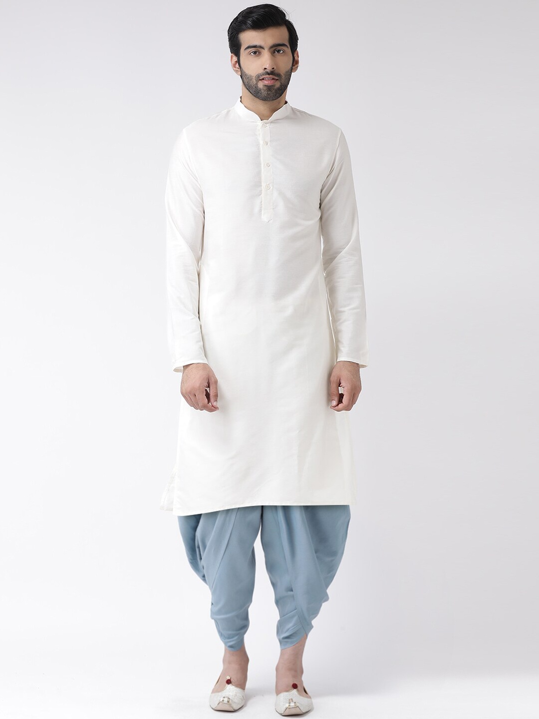 

KISAH Men Kurta with Dhoti Pants & Nehru jacket, White