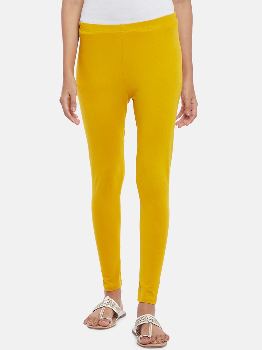 

RANGMANCH BY PANTALOONS Women Ankle Length Leggings, Yellow