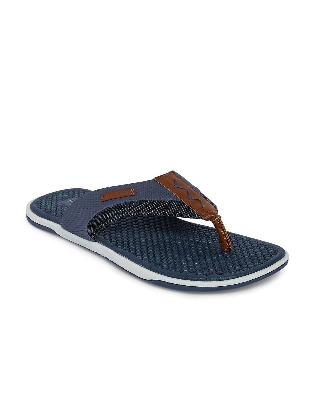 

BYFORD by Pantaloons Men Navy Blue Rubber Thong Flip-Flops