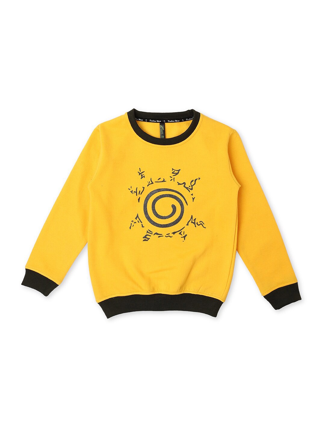 

earth conscious Boys Yellow Printed Cotton Sweatshirt