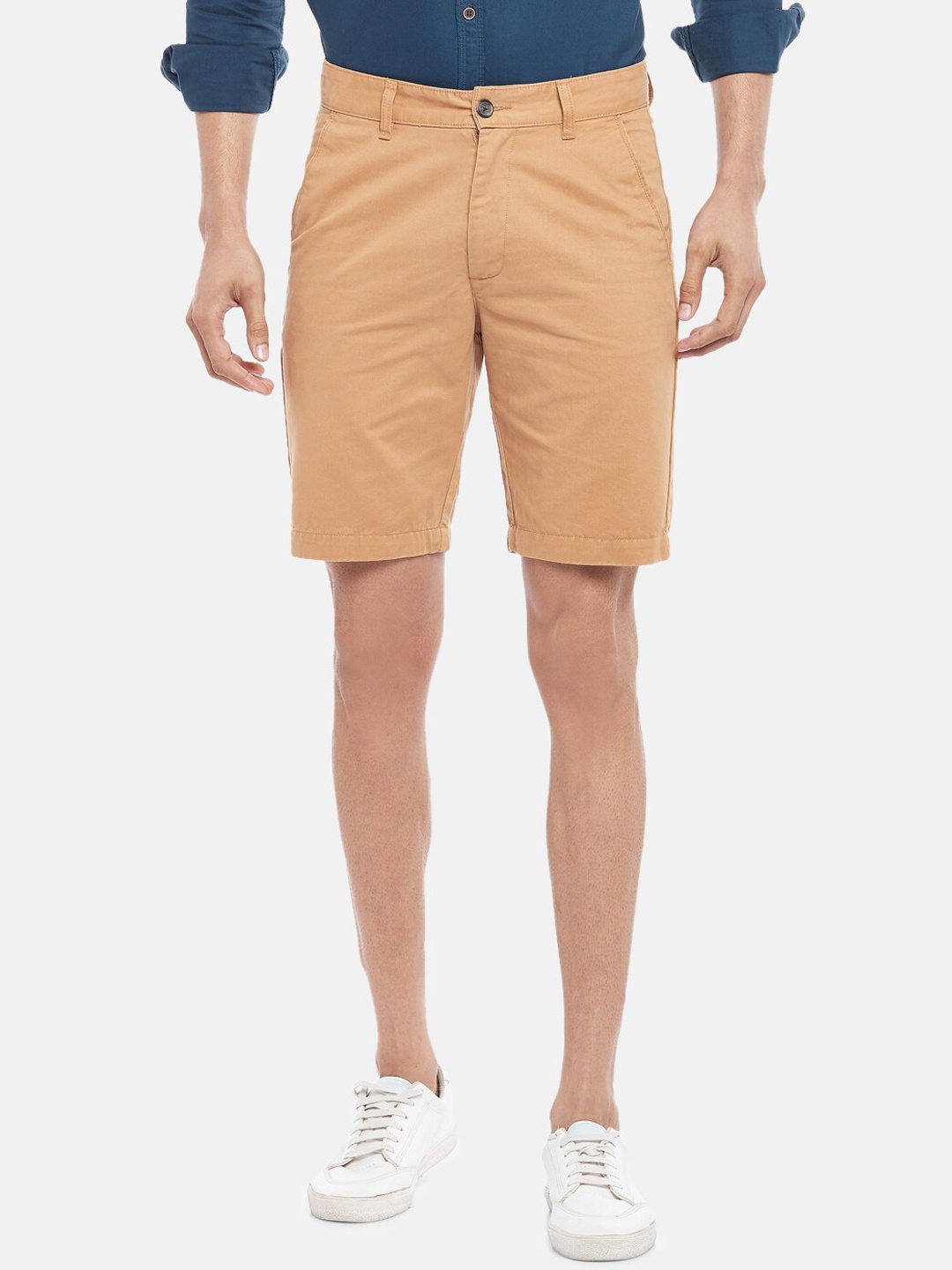 

BYFORD by Pantaloons Men Cream-Coloured Slim Fit Low-Rise Outdoor Chino Shorts