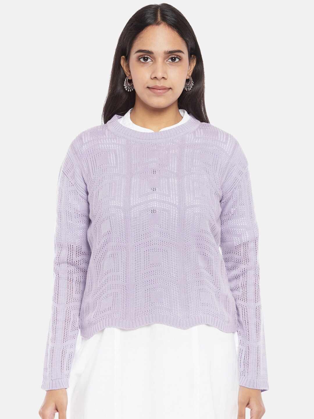 

AKKRITI BY PANTALOONS Women Purple Pullover