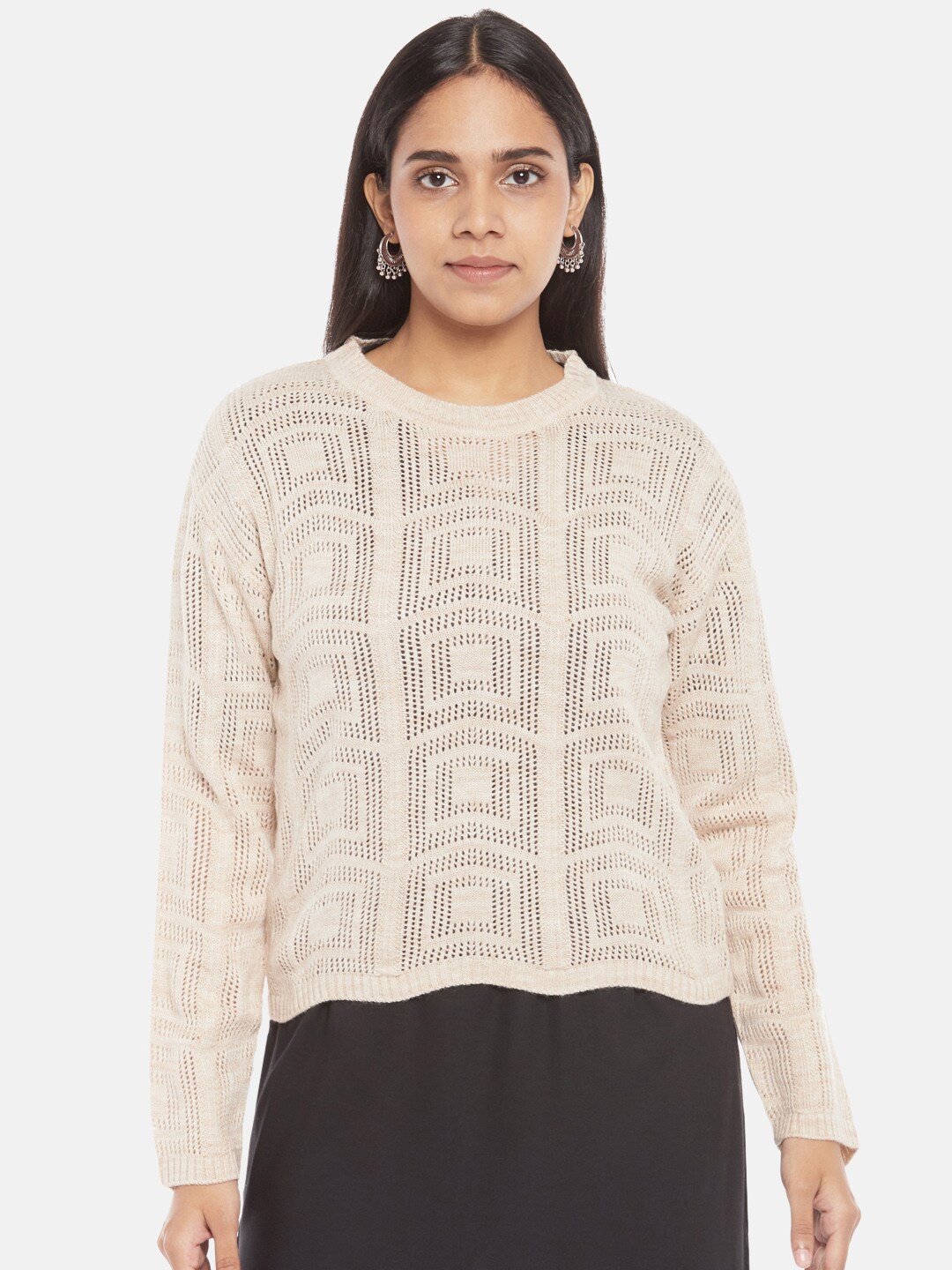 

AKKRITI BY PANTALOONS Women Beige Pullover