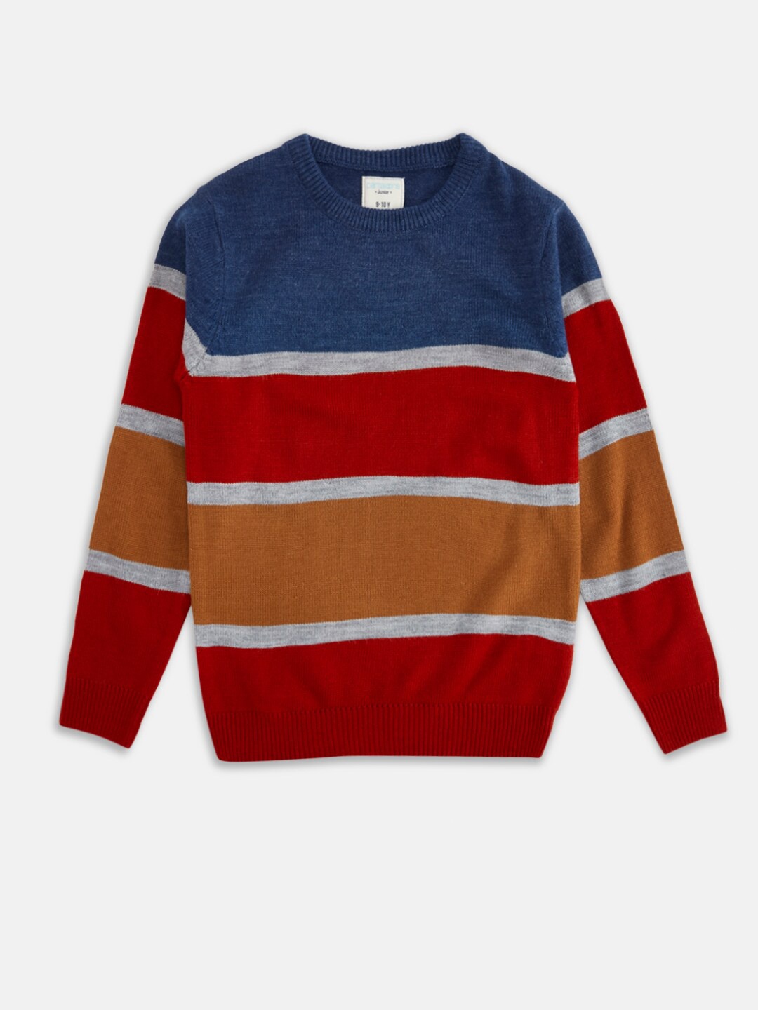 

Pantaloons Junior Boys Blue & Red Striped Striped Pullover