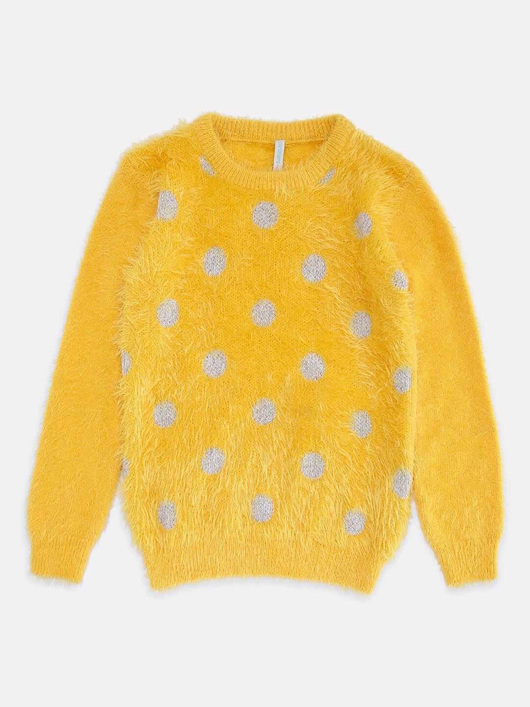 

Pantaloons Junior Girls Yellow & Grey Printed Pullover Sweater