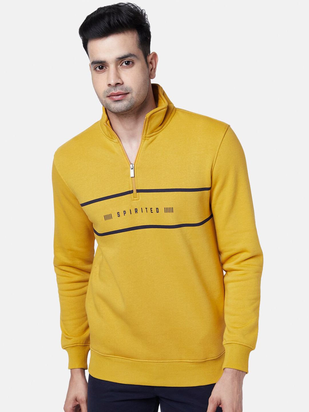 

BYFORD by Pantaloons Men Yellow Printed Sweatshirt