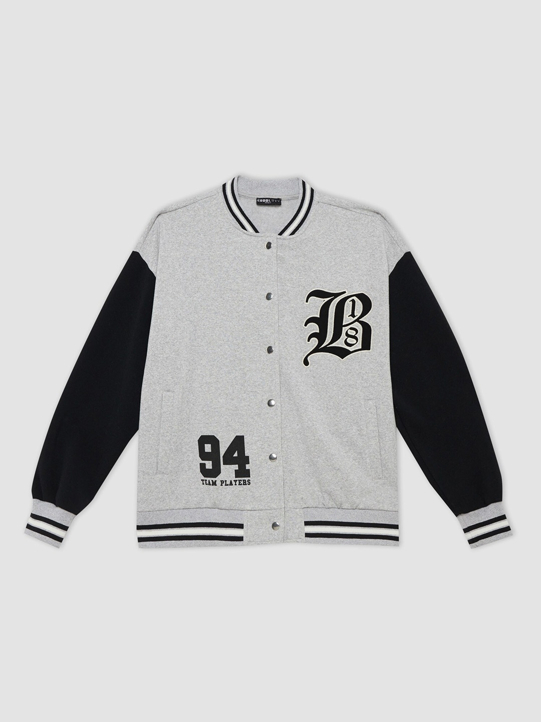 

DeFacto Women Grey Black Varsity Jacket
