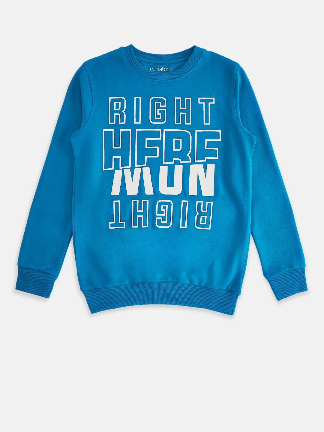 

Pantaloons Junior Boys Blue Printed Sweatshirt