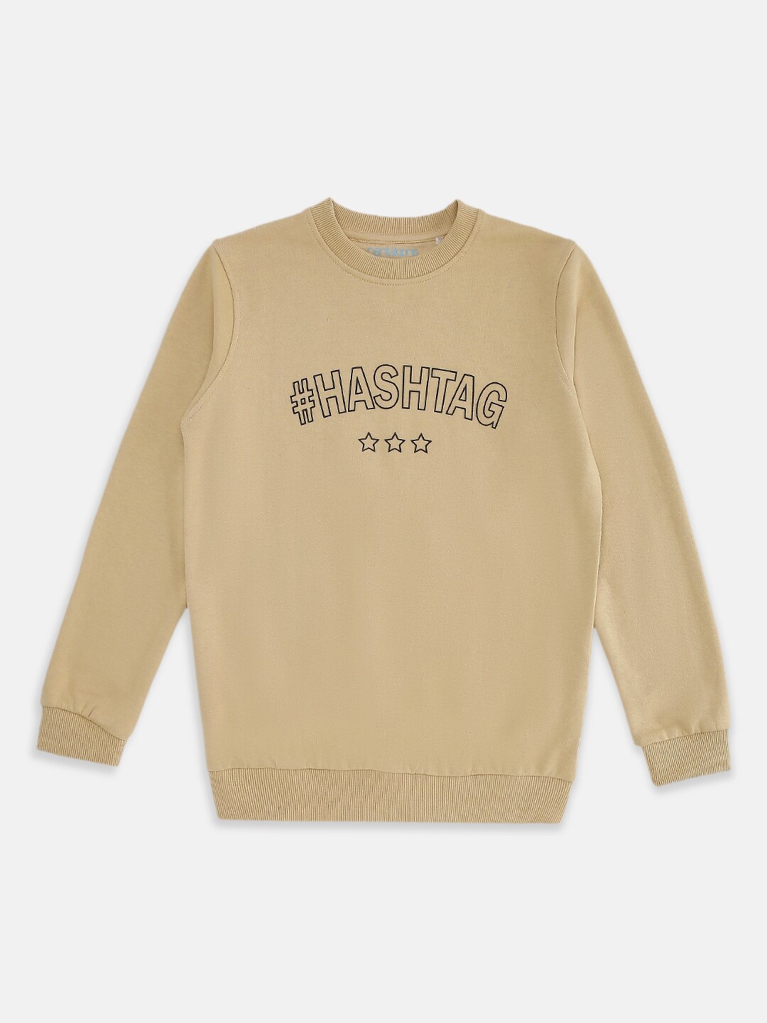 

Pantaloons Junior Boys Beige Printed Round Neck Cotton Sweatshirt