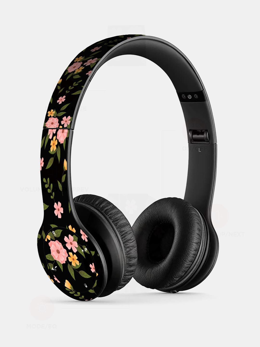 

macmerise Unisex Black Printed Wireless On Ear Headphones