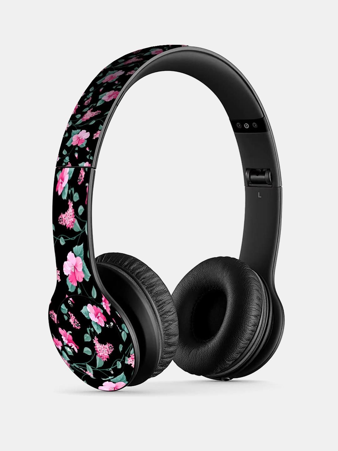 

Macmerise SK Hibiscus Blush Black P47 Bluetooth Wireless On-Ear Headphones with Mic