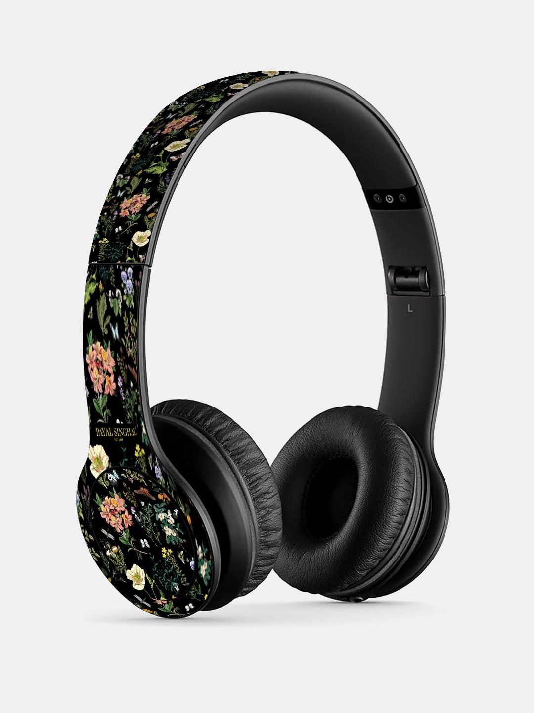 

macmerise Black & Pink Printed P47 Bluetooth Wireless On-Ear Headphones With Mic