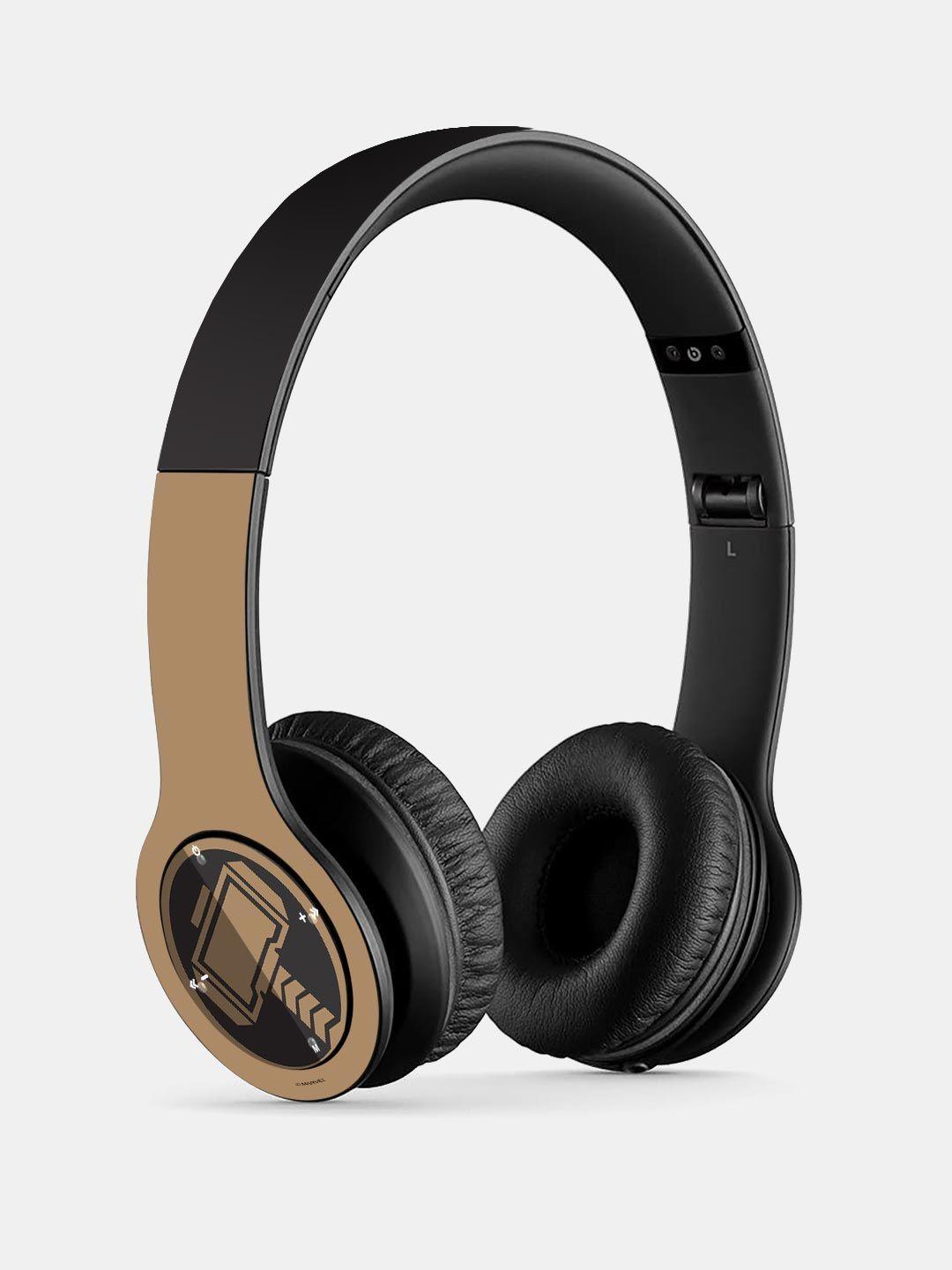 

macmerise Black & Beige Colored Printed Iconic Thor P47 Bluetooth Wireless On-Ear Headphones