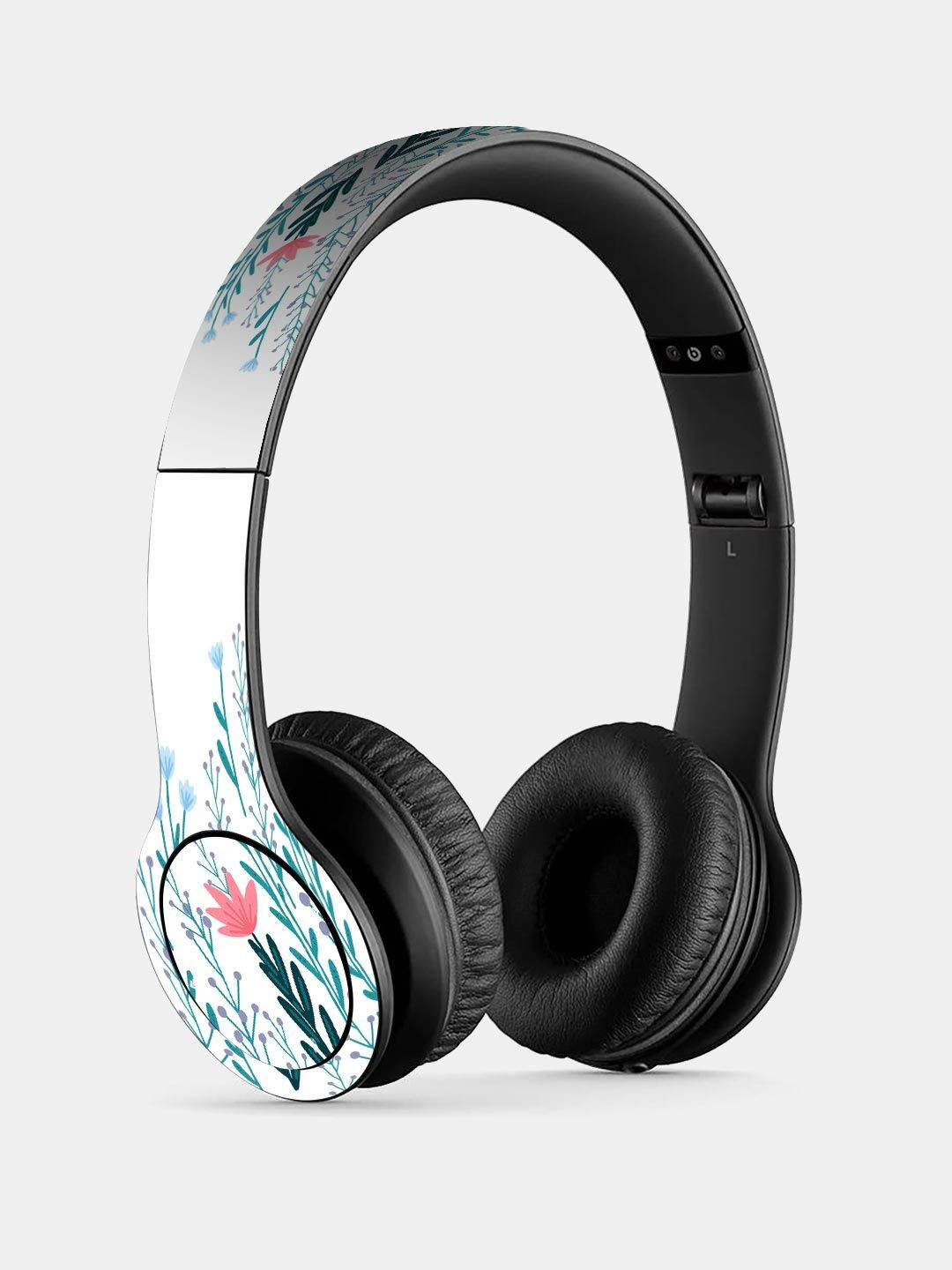 

macmerise White Printed SK Cozy Coral P47 Bluetooth Wireless On-Ear Headphones With Mic