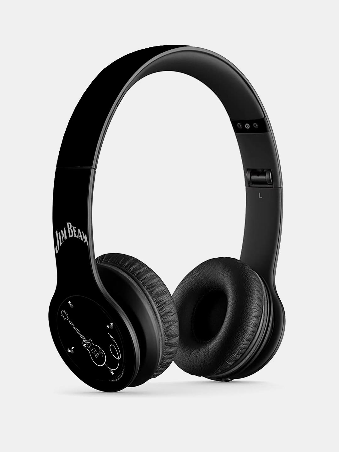 

macmerise Black Printed Jim Beam Rock On P47 Bluetooth Wireless On-Ear Headphones with Mic