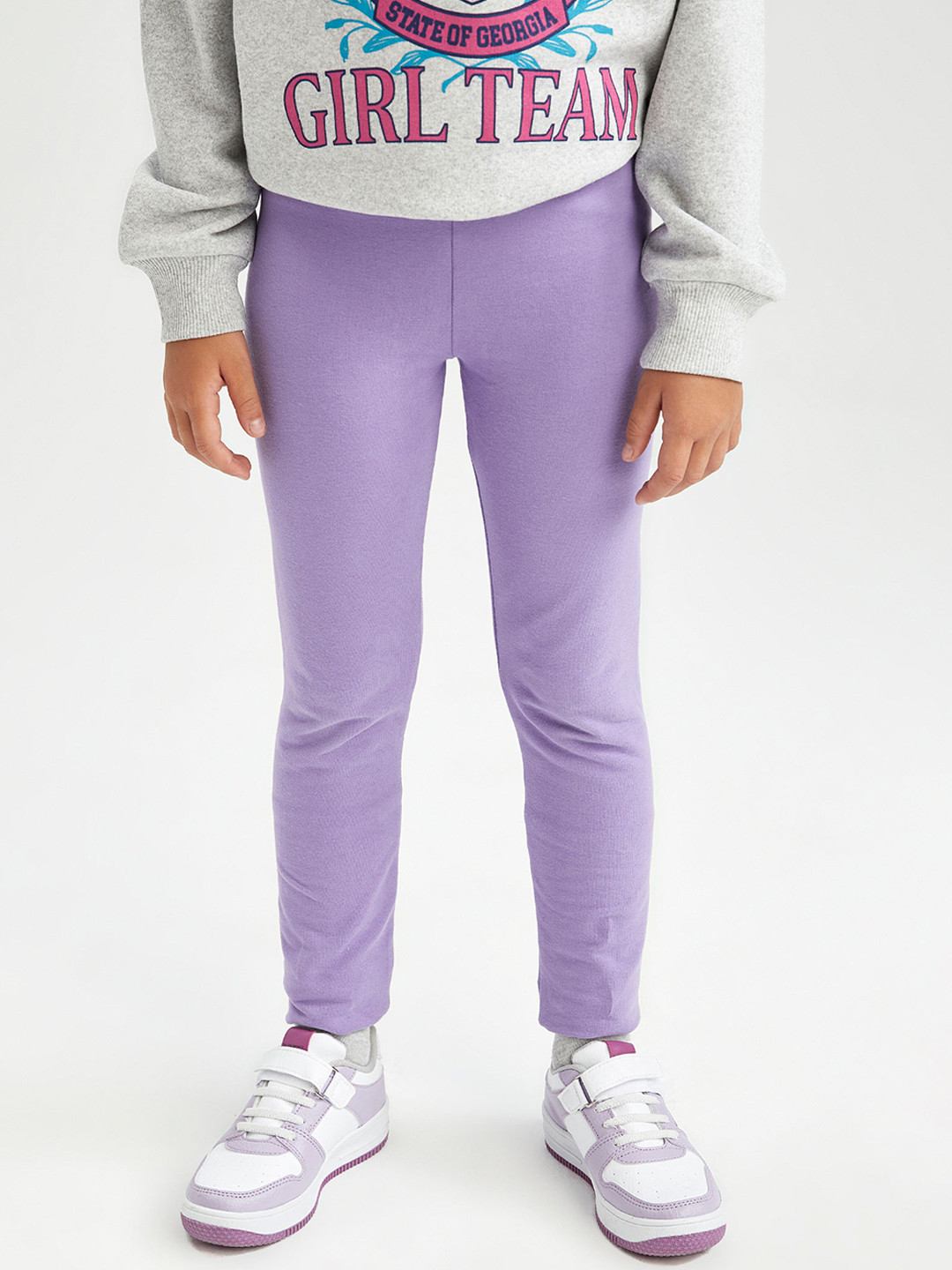 

DeFacto Girls Purple Solid Ankle-Length Leggings