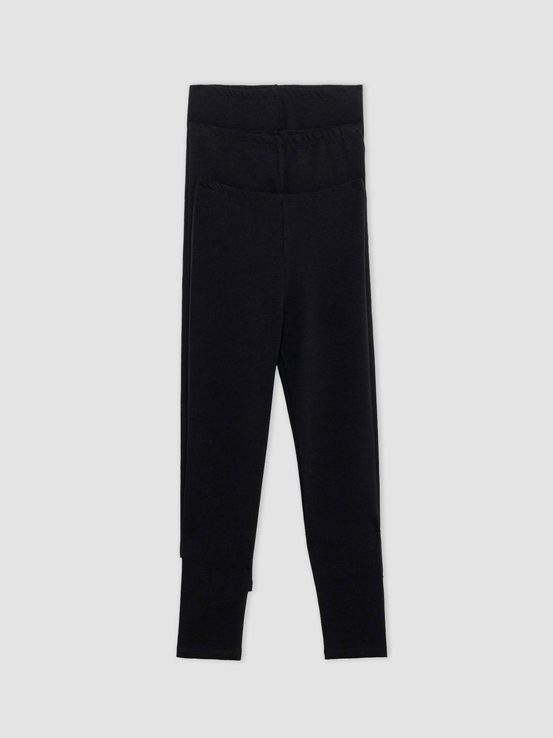 

DeFacto Girls Black Churidar Length Solid Leggings