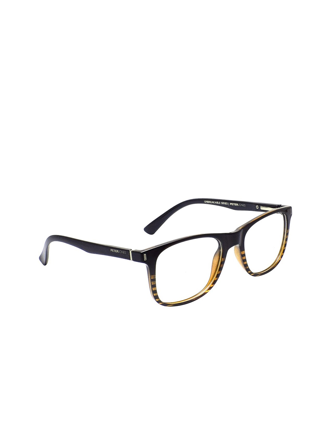 

Peter Jones Eyewear Unisex Brown & Black Striped Full Rim Square Frames