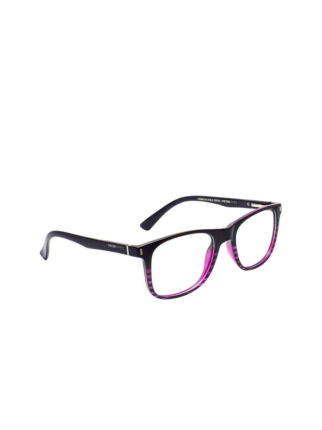 

Peter Jones Eyewear Purple & Black Striped Full Rim Square Frames X108PL, Transparent