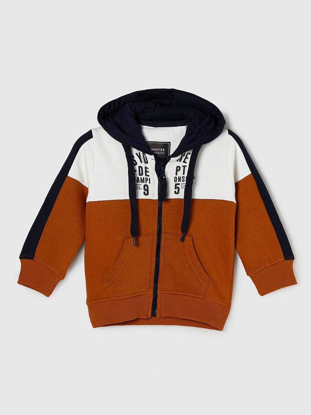 

max Boys Rust Cotton Colourblocked Sweatshirt