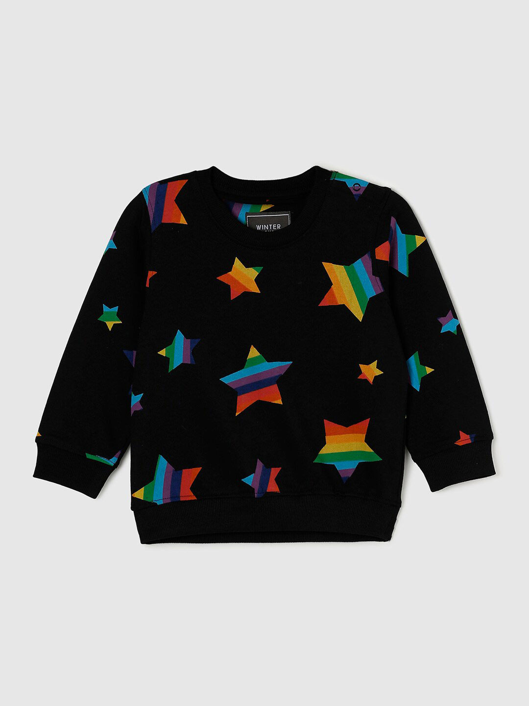 

max Boys Black Graphic Printed Pure Cotton Sweatshirt