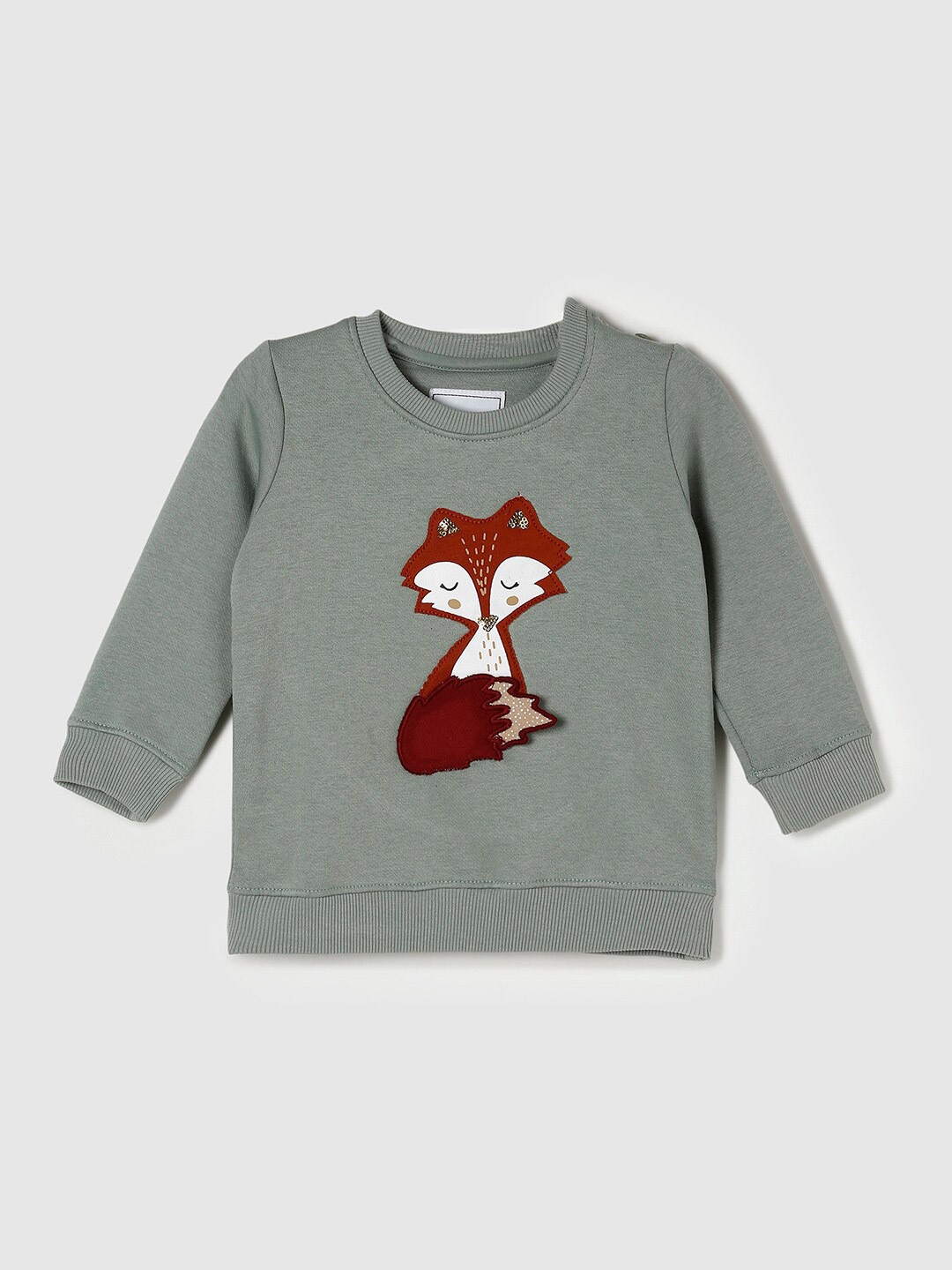 

max Girls Green Printed Sweatshirt