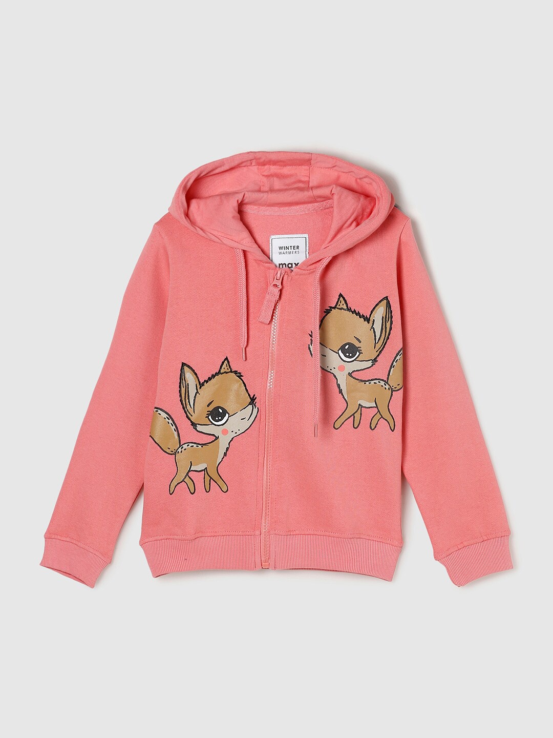 

max Girls Coral Printed Cotton Sweatshirt
