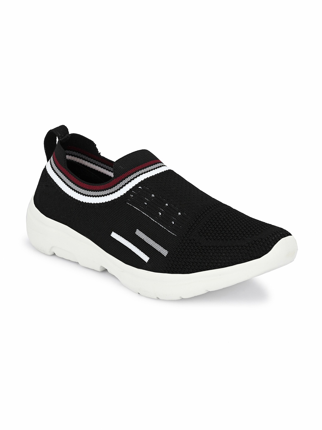 

Yuuki Men Black & White Mesh Running Non-Marking Shoes