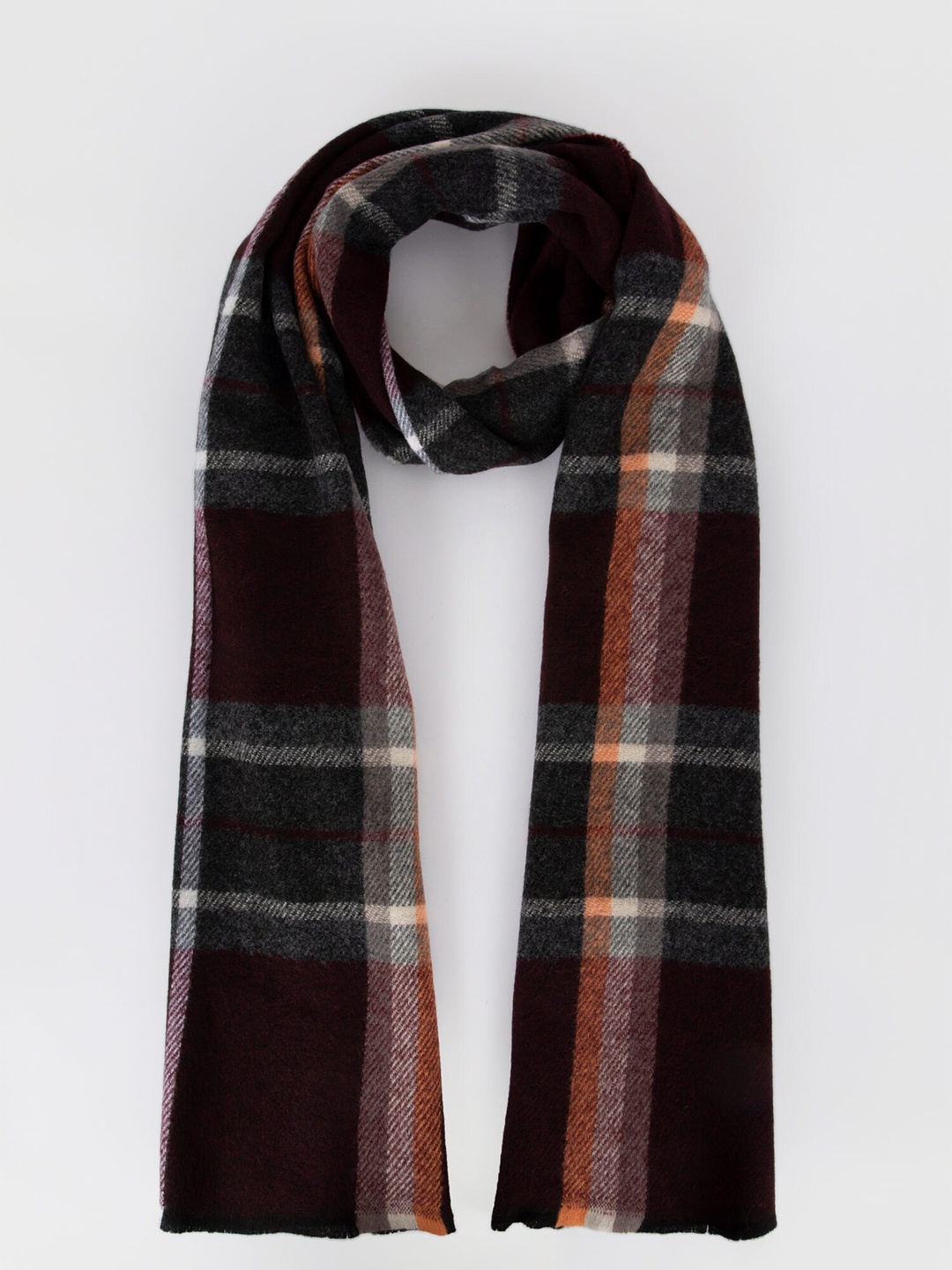 

DeFacto Men Black & Brown Checked Scarf