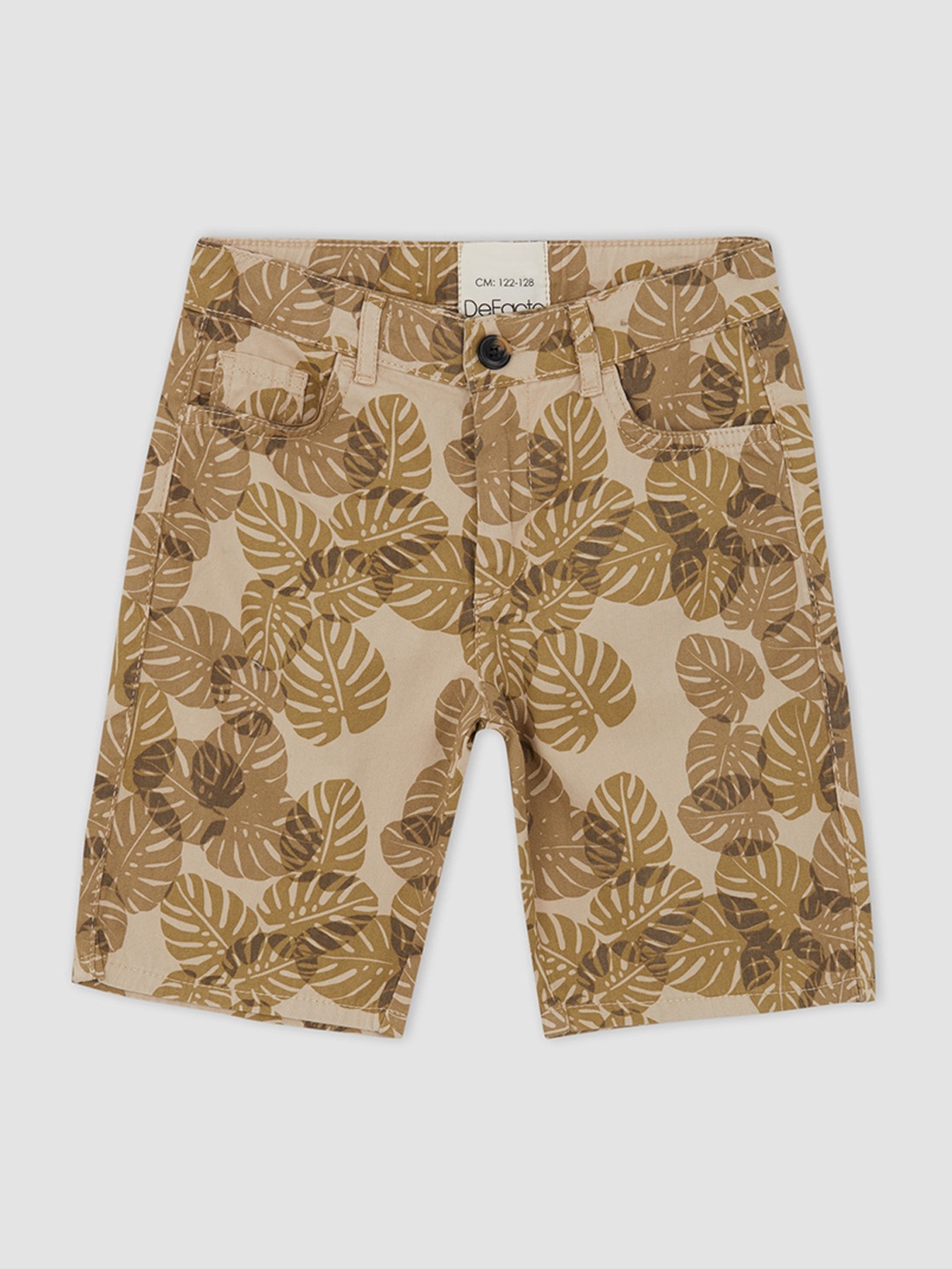 

DeFacto Boys Beige Floral Printed Pure Cotton Shorts