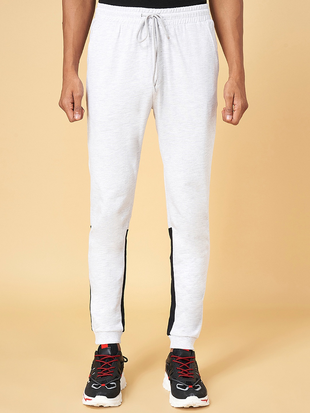 

Ajile by Pantaloons Men Grey Melange Solid Cotton Joggers