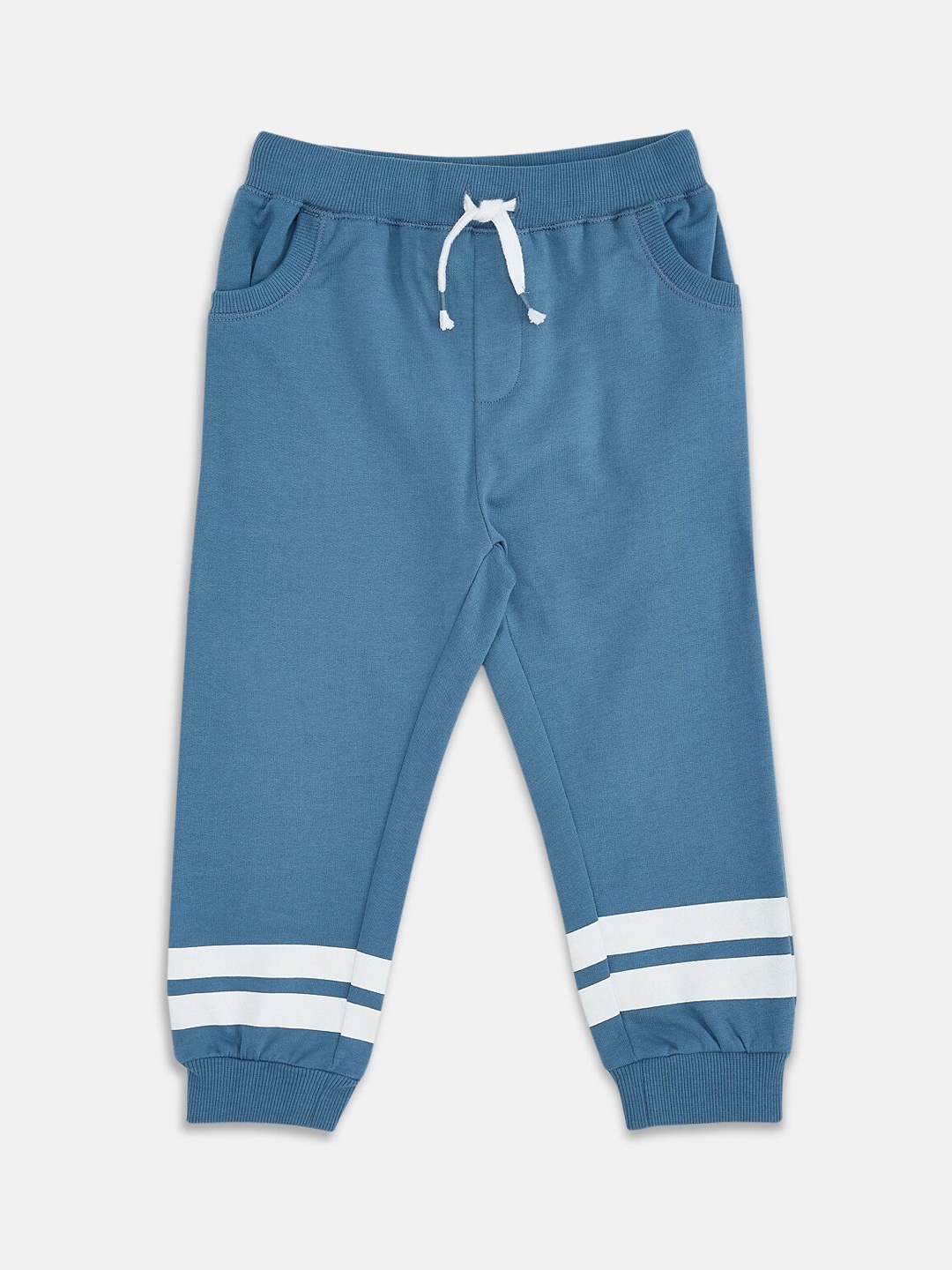 

Pantaloons Baby Boys Blue Solid Cotton Joggers