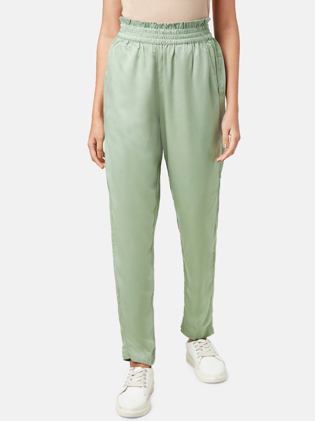 

Honey by Pantaloons Women Green High-Rise Trouser