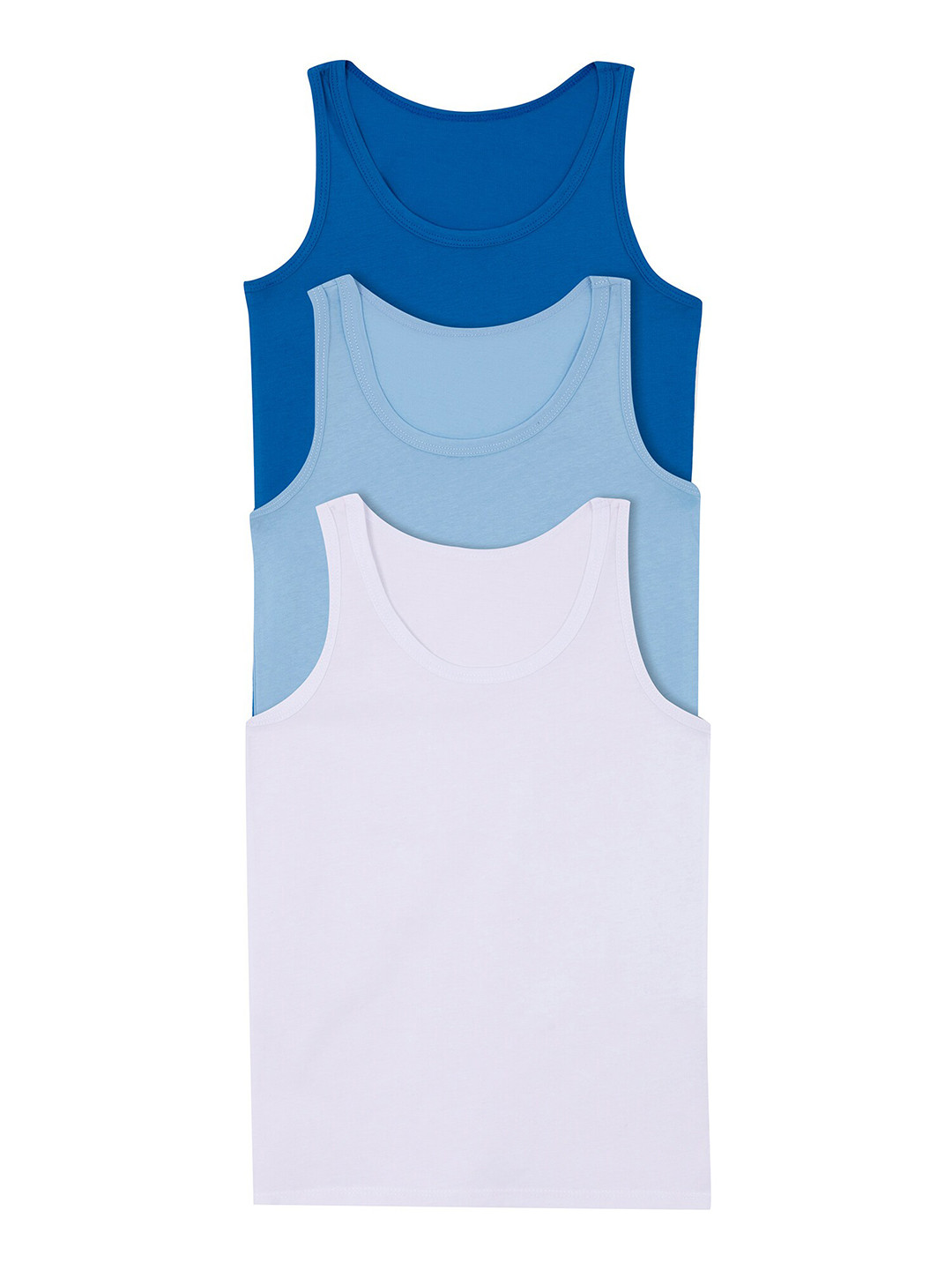 

DeFacto Boys Blue & White Set of 3 Cotton Solid T-shirt