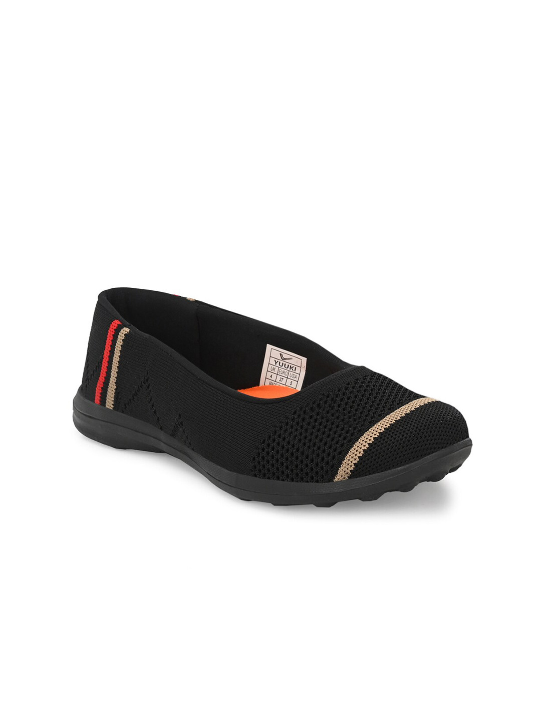 

Yuuki Women Black Slip-On Non-Marking Walking Shoes