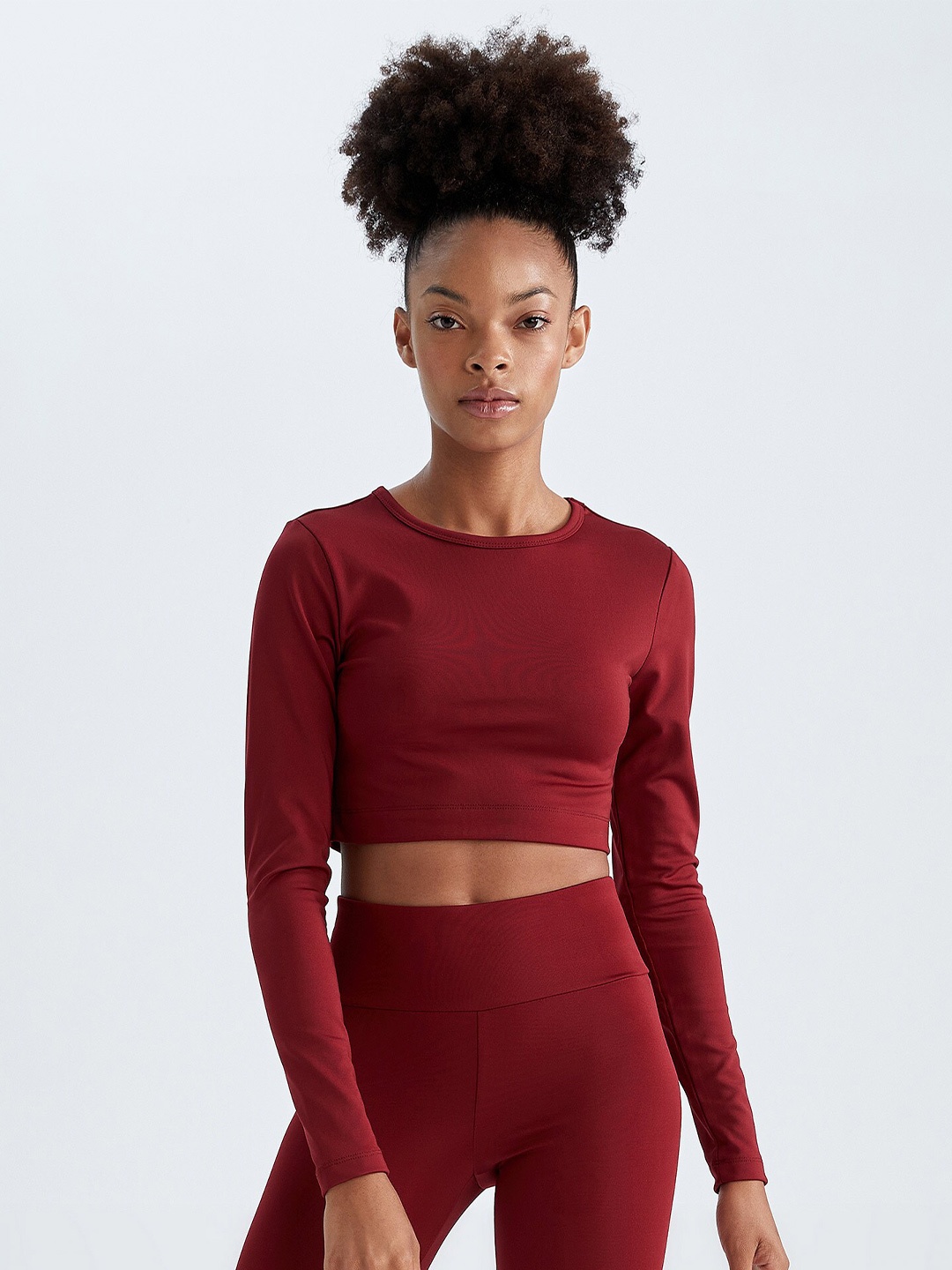 

DeFacto Women Maroon T-shirt